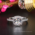 Factory price round cut ring inlaying moissante diamond wedding ring